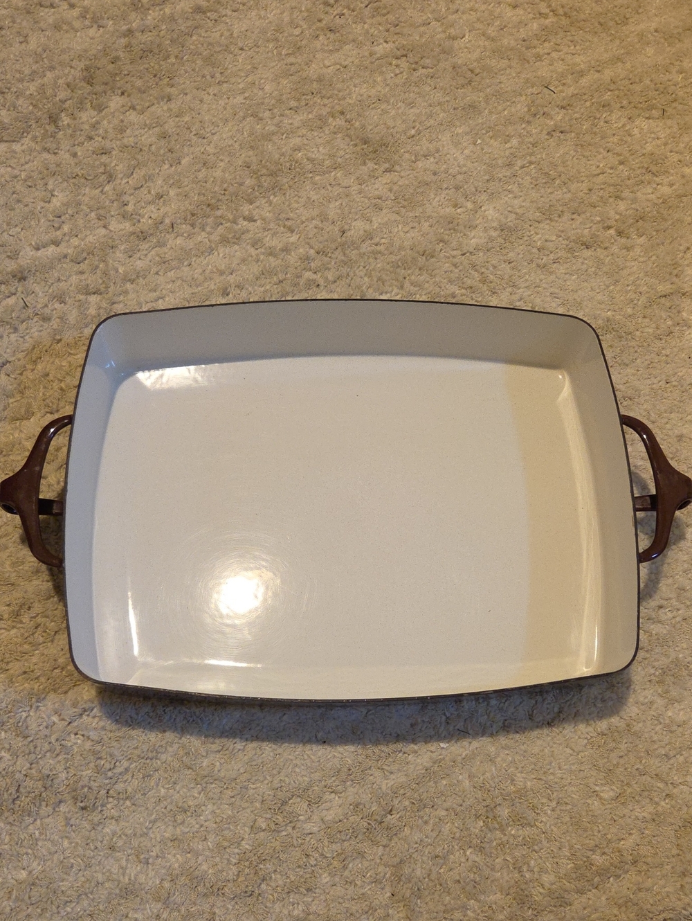 Vintage Dansk Kobenstyle  Large baking dish in a brown enamel